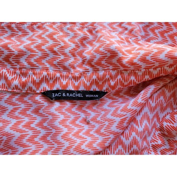 Zac Rachel Women Top 3X Sleeveless Orange Geometric Button Up Collar GEO296XE - Picture 6 of 8